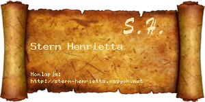 Stern Henrietta névjegykártya